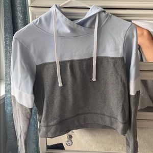 Blue & Grey cropped hoodie
